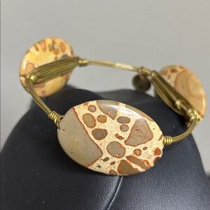 Bee Wired Natural Stone Bangle Bracelet Western Boho​